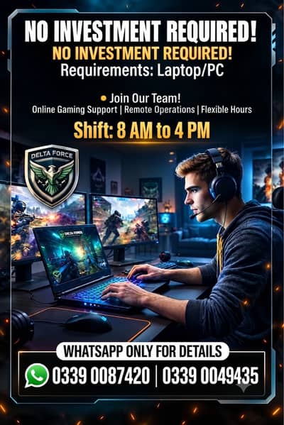 We Are Hiring Players For Delta force Game / Work From Home Job