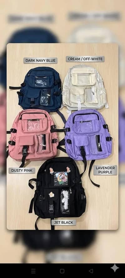 bags with transparent pockets