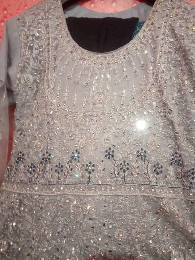 Beautiful Silver Glitter Maxi – Fancy Party Wear – Excellent Condition