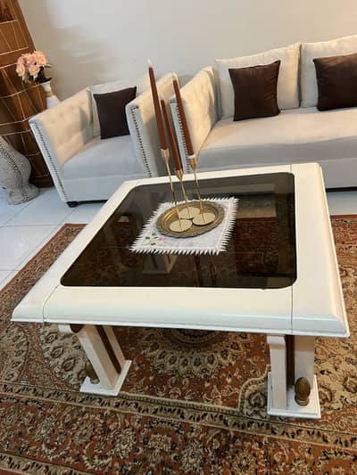 Pure Wood in Deco Paint Modern Set of 3 Tables