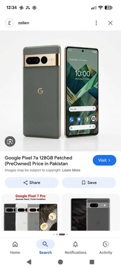 my Google pixel 7