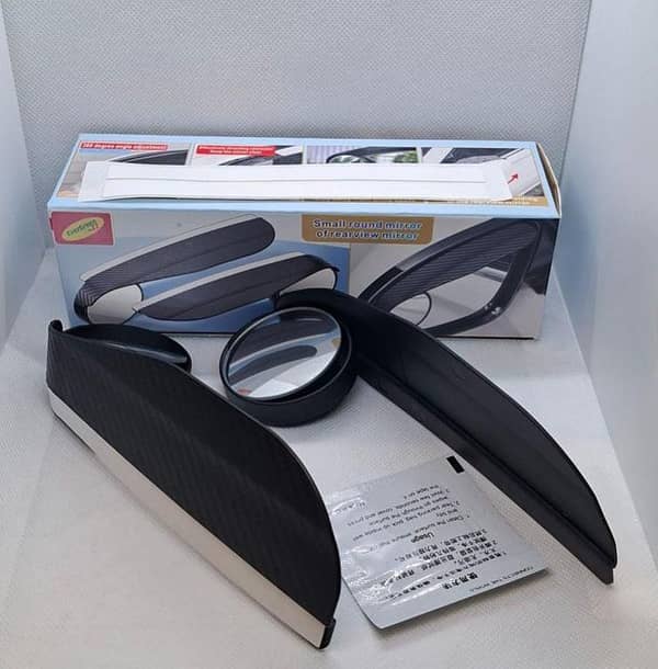 CAR SIDE DOOR MIRROR VISOR WITH SPOT MIRROR (PAIR) 360 DEGREE WIDE ADJUSTABLE CAR REAR VIEW CONVEX BLIND SPOT MIRROR PACK OF 2
