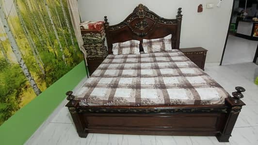 pure wooden bed for urgent sale slightly use