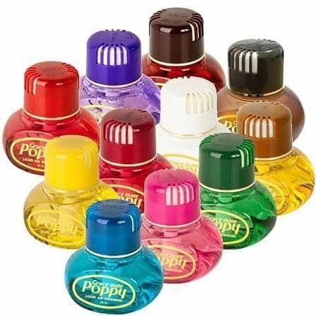 Car dashboard poppy liquid air freshener