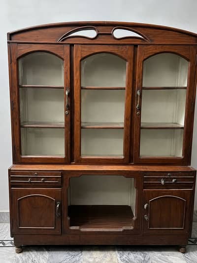 Wooden Showcase with Glass Doors