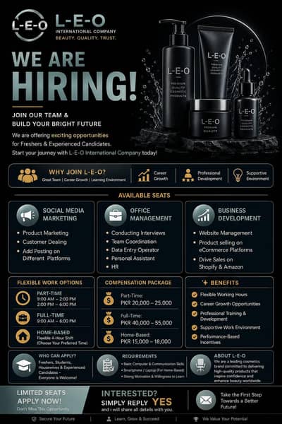NEED MALE AND FEMALES STAFF FOR OFFICE WORK AND ONLINE WORK