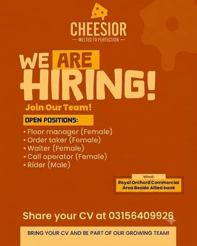 FLOOR MANAGER,GRO,Waiter (Female only)