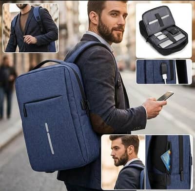 Water Resistant Anti-Theft Slim Laptop Backpack for Men & Women