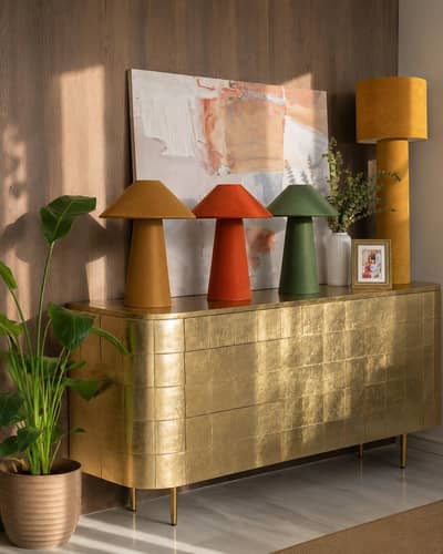 velvet table lamps pair in large size