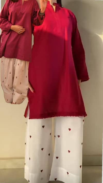 Heart print farshi shalwar 