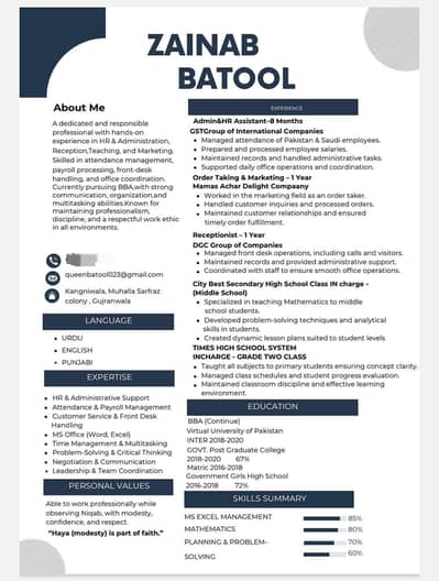 I Need an Office Job in Gujranwala