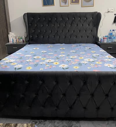 Bed with side tables