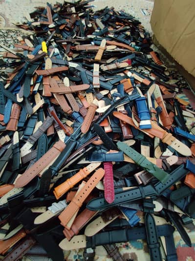 Bulk leather watch straps lot 16mm to 22mm, Branded Hirsch, movado etc