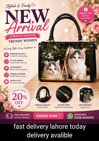 Cute Cat Printed Tote Bag for Women | Canvas Shoulder Bag