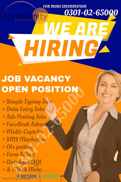 Males & females are hiring for real home base Multiple Data Entry job