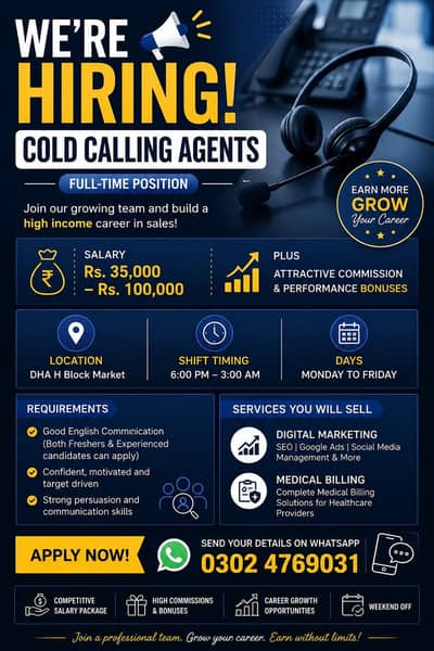 Call center agents/cold calling required