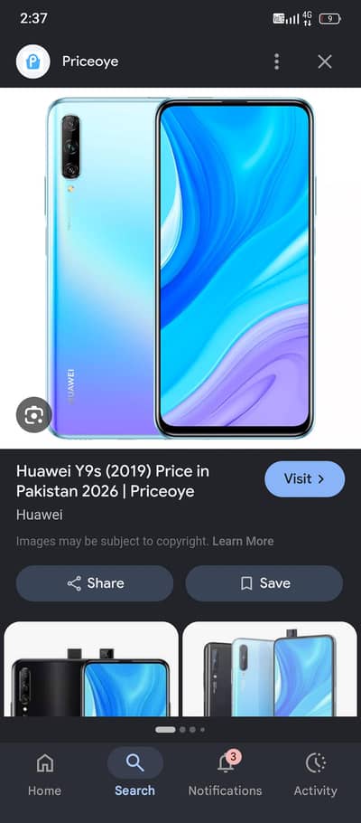Huawei Y9s dual sim pta approve best battery timing