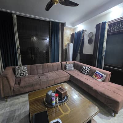Luxury L-Shape Sofa | Turkish Fabric | Heavy Solid Wood Frame