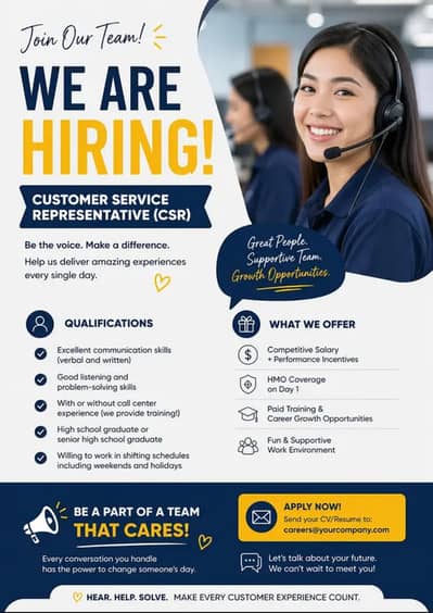 We are hiring csr