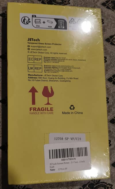 iphone 15 pro Tempered glass screen protector imported JETech