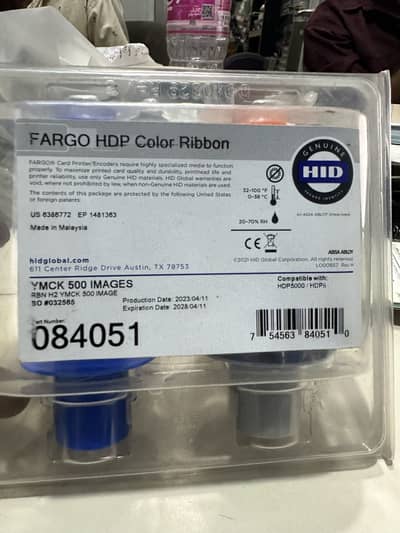 084051 HID Fargo HDP5000 Full-Color + Black Ribbon YMCK 500 prints