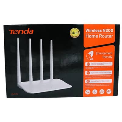 Brand New Tenda F6 N300 Wireless WiFi Router (4 Antenna) - Sealed Pack