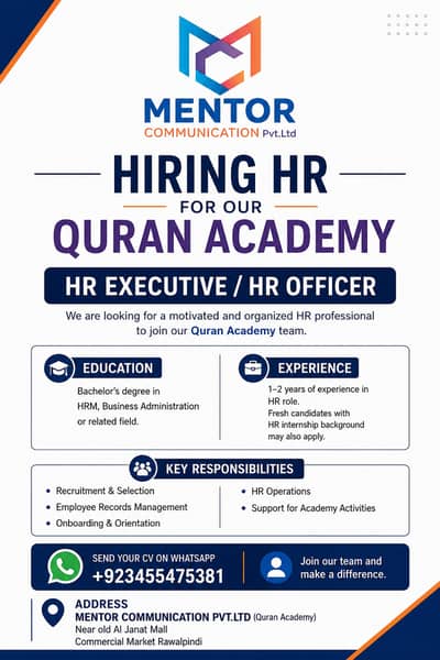 Hr Manager for our Quran Academy