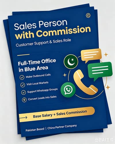 Sales person with commission and Customer Support