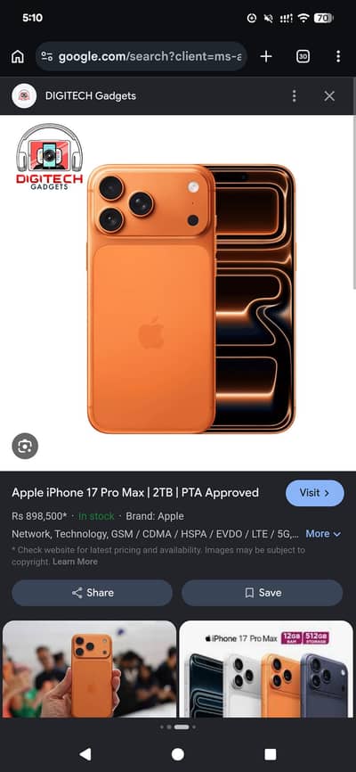 Apple iPhone 17 Pro Max jv 256 like brand new