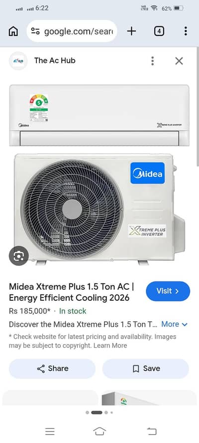Midea extreme plus inverter ac 1.5 ton heat & cool