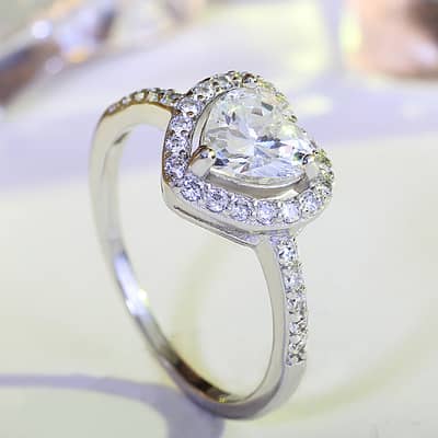 Heart-Shaped Love Ring Zircon Female Fashion Jewelry