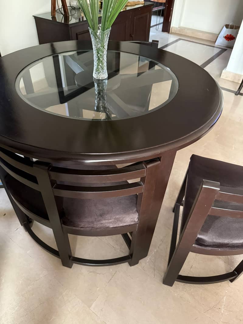 Round Glass Dining Table Set 3