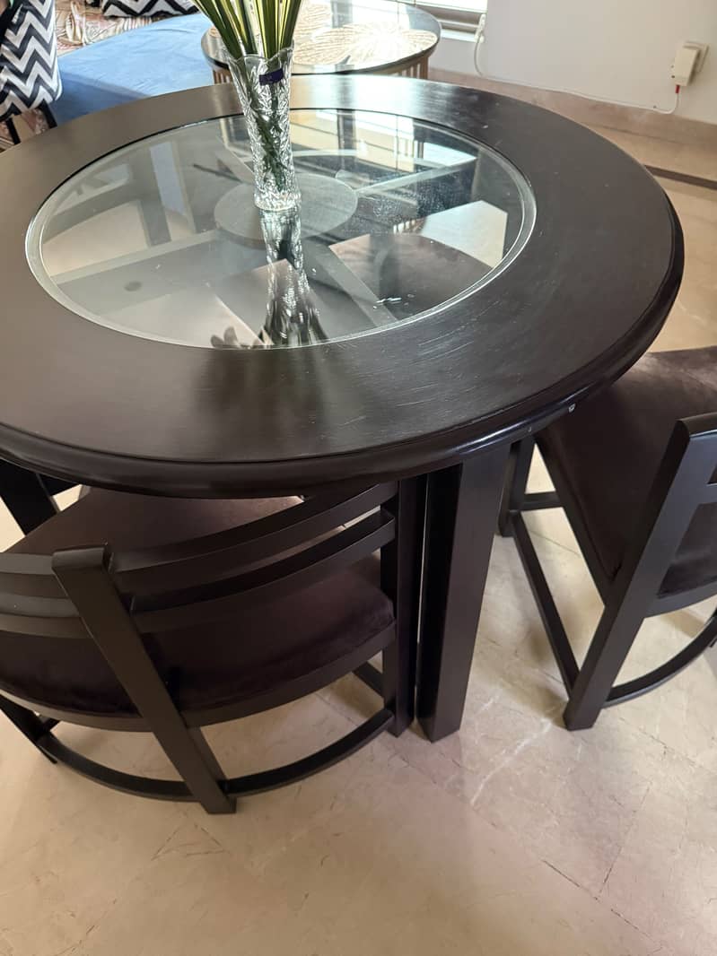 Round Glass Dining Table Set 7
