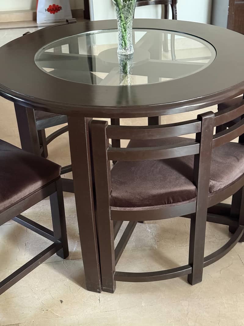Round Glass Dining Table Set 8