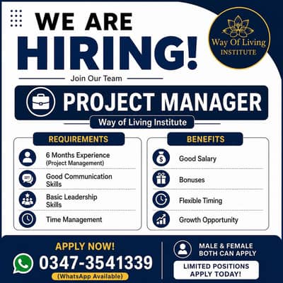 Hiring Project Manager | Way of Living Institute | Apply Now
