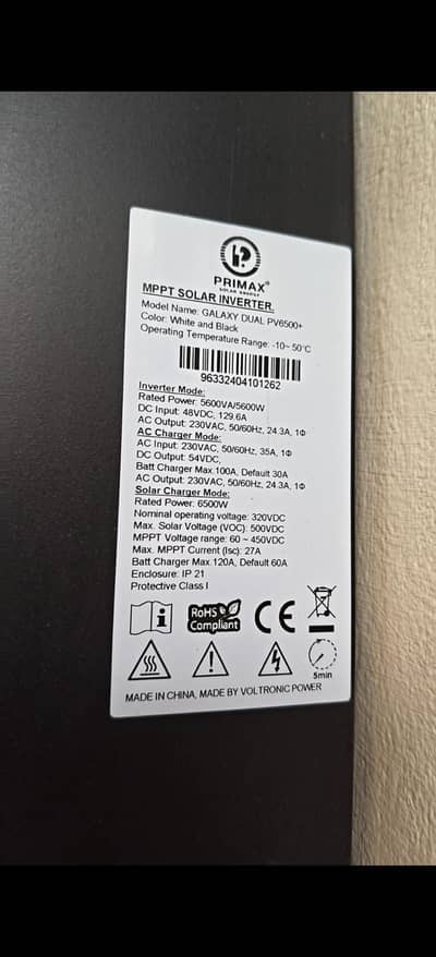 PRIMAX HYBRID SOLER INVERTER PV6500+