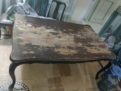 Old Dining table with 6 chairs