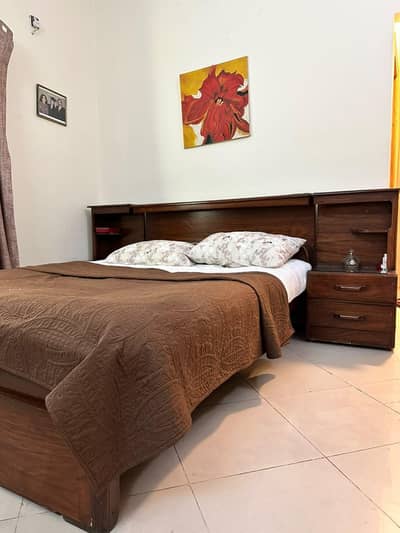 Queen Size Bed 5 by 6.5 with Headboard Storage and Side Tables