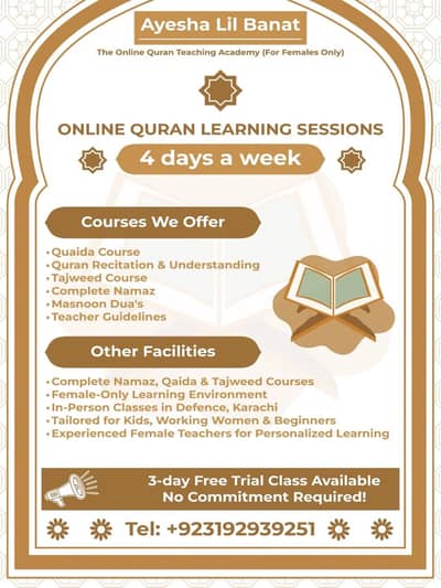 Home tutoring for Quraan