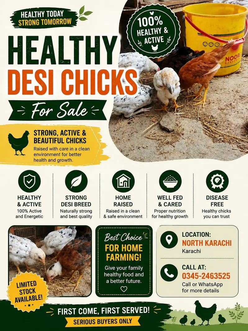Healthy Desi mix breed Chicks Available for Sale! 03452463525 — photo 5