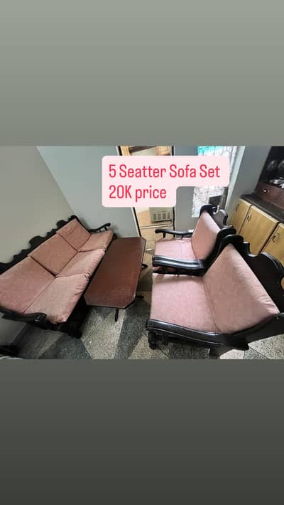 5 seater wooden sofa set
