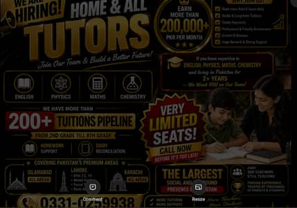 HOME & ONLINE TUTORS REQUIRED – Earn Rs. 100,000+ Per Month!