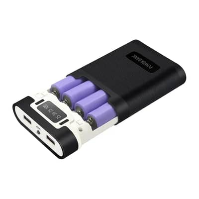 4-Cell 18650 Battery Power Bank with Solder-free Reverse Protection
