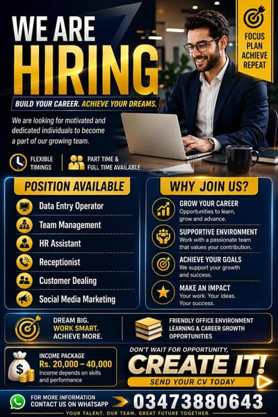 Hiring for multiple Office Positions