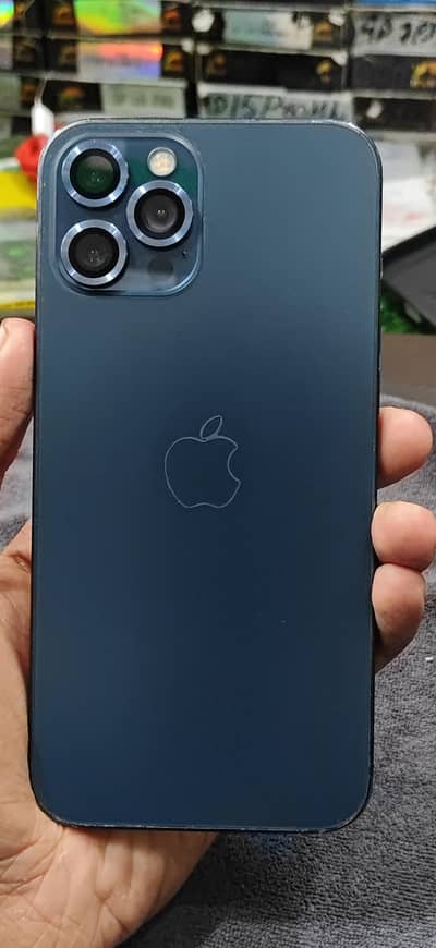 i phone 12 pro max factory unlock 128GB Al ok 10/9hai back camera Biur