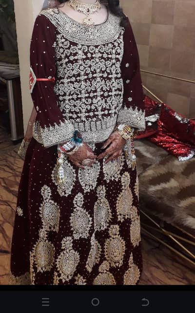 velvet bridal lehnga