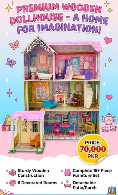 Beautiful wooden doll house/DollHouse/Doll House For Kids