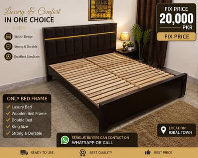 Modern King Size  Bed Frame – Like New (Fix Price)