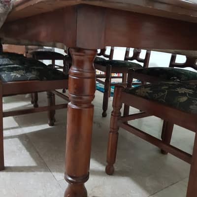 8 SEATER WOOD FRAME DINING TABLE