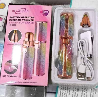 2 in 1 Rechargeable Eyebrow Trimmer & Facial Hair Remover Imported